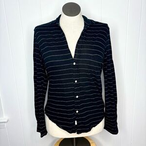 Frank & Eileen Tee Lab Button Down Top Black and White Casual Women’s Size XS